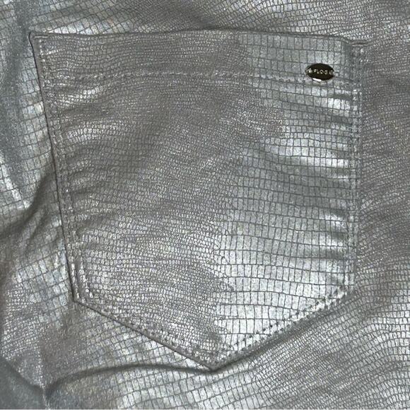Bevy Flog Shely Silver Grey Snake Python Print Pants 27 - Picture 6 of 10